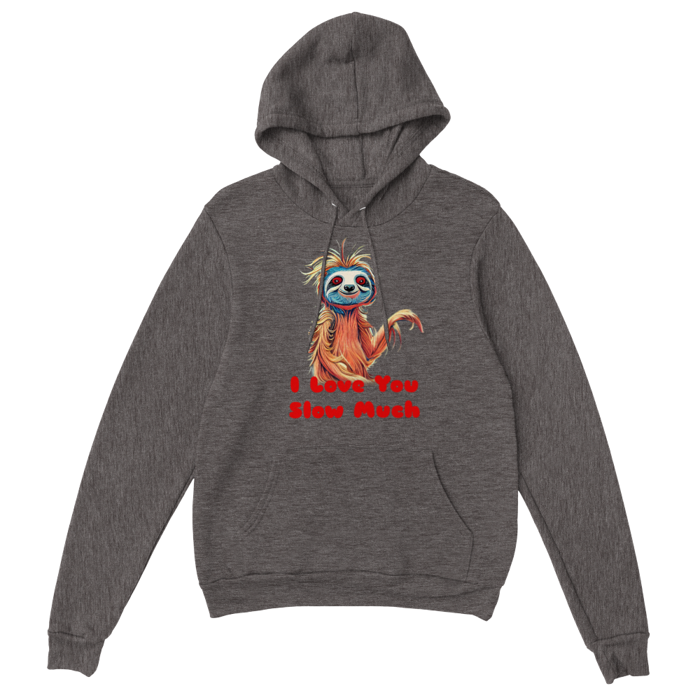 I Love You Slow Much Sloth Print Premium Unisex Pullover Hoodie