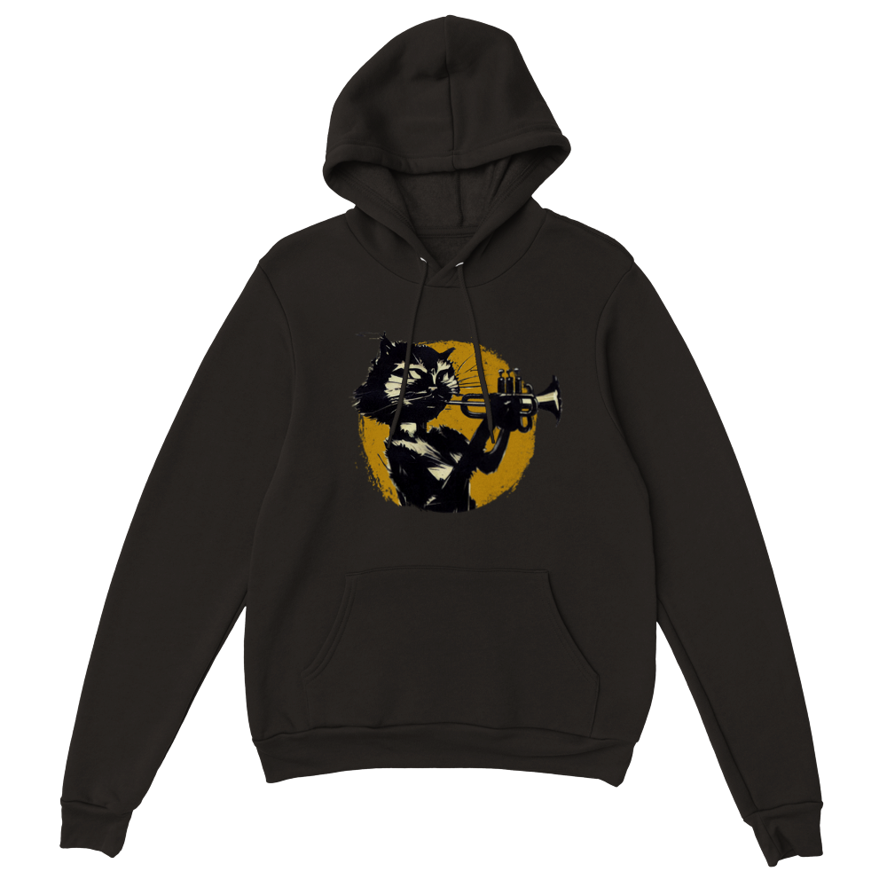 Cat Playing the Trumpet Premium Unisex Pullover Hoodie