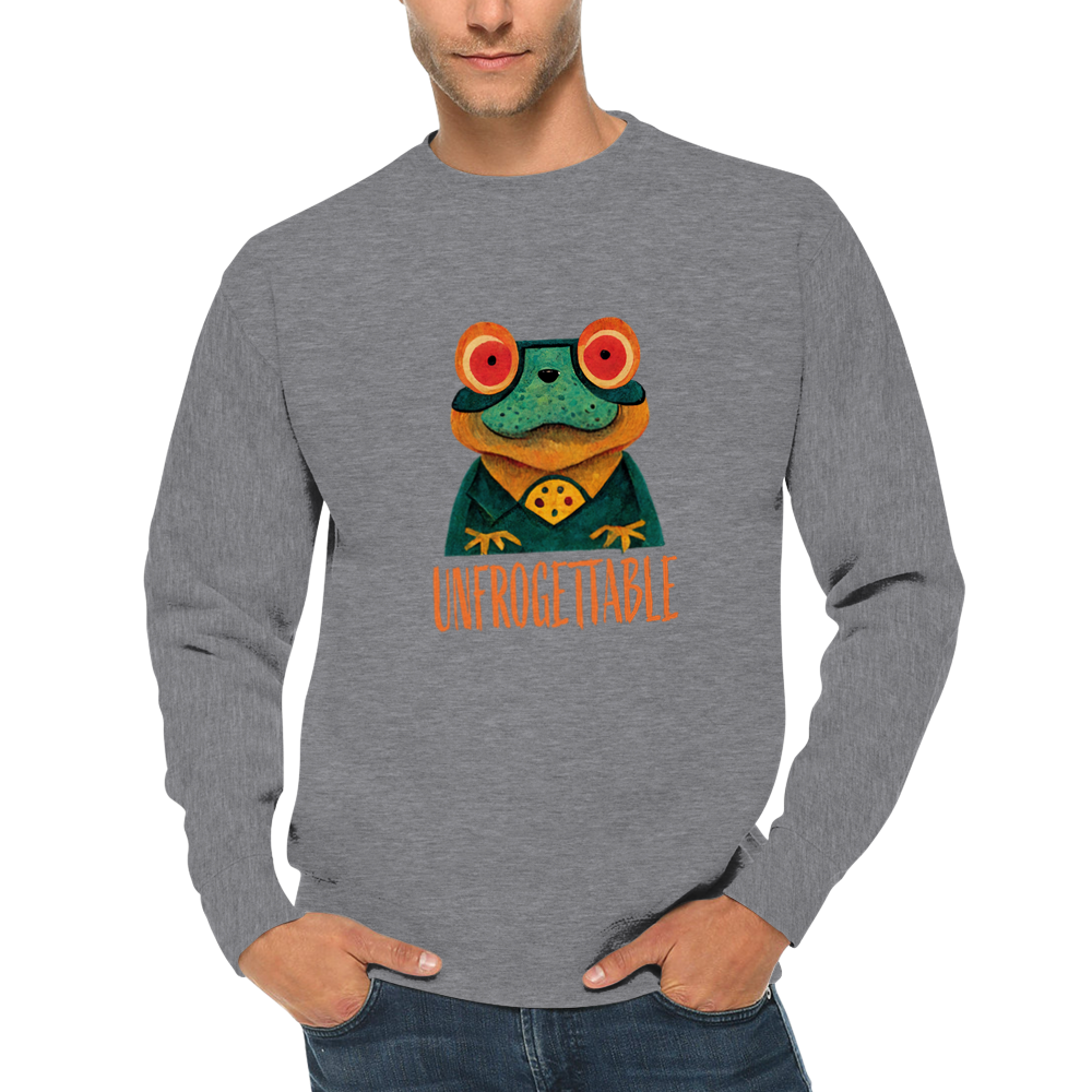 Cute Unfrogettable Frog Print Premium Unisex Crewneck Sweatshirt