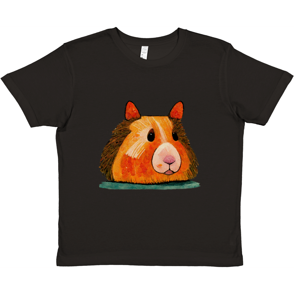 Kids black t-shirt with a cute guinea pig print