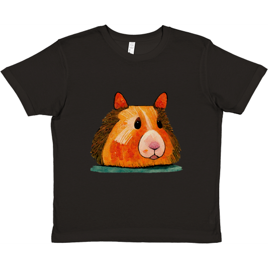 Kids black t-shirt with a cute guinea pig print