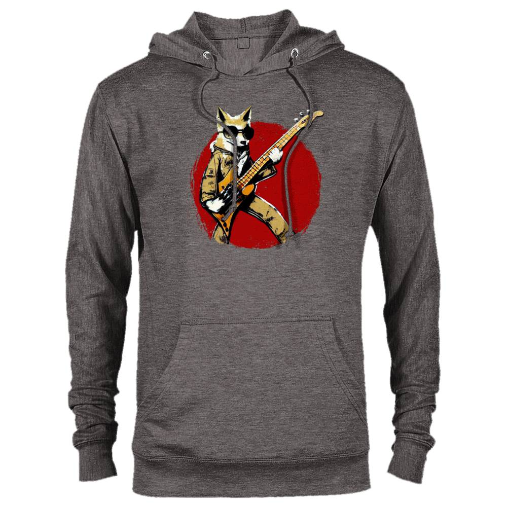 Fox Playing a Bass Guitar Premium Unisex Pullover Hoodie