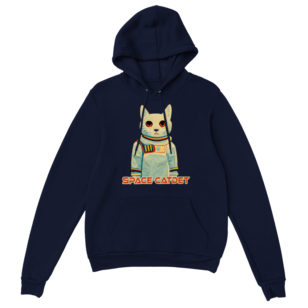 Space Cat Pullover Hoodie | Cosmic Feline Graphic Jumper