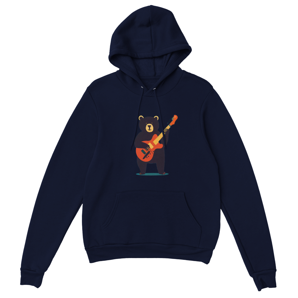 Bear Playing a Guitar Premium Unisex Pullover Hoodie