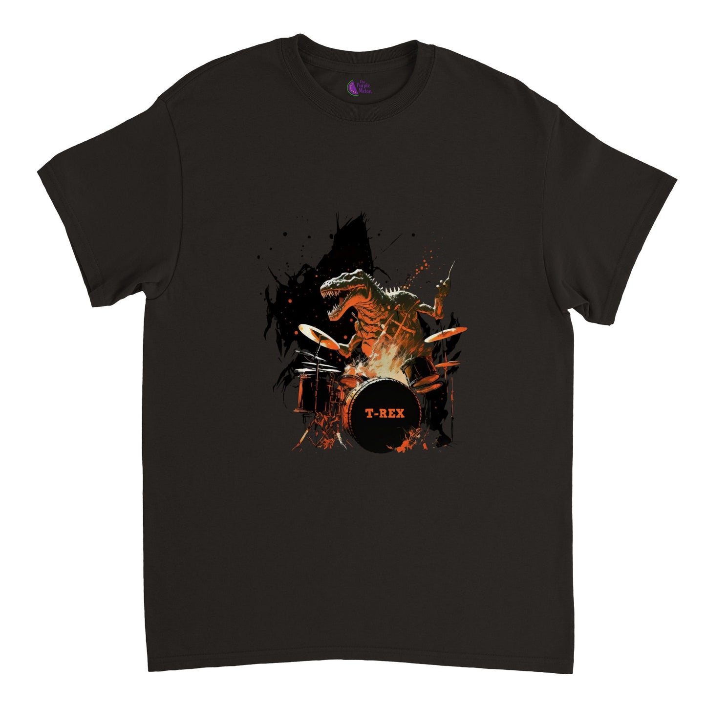 T-Rex Playing some Burning Drums Heavyweight Unisex Crewneck T-shirt