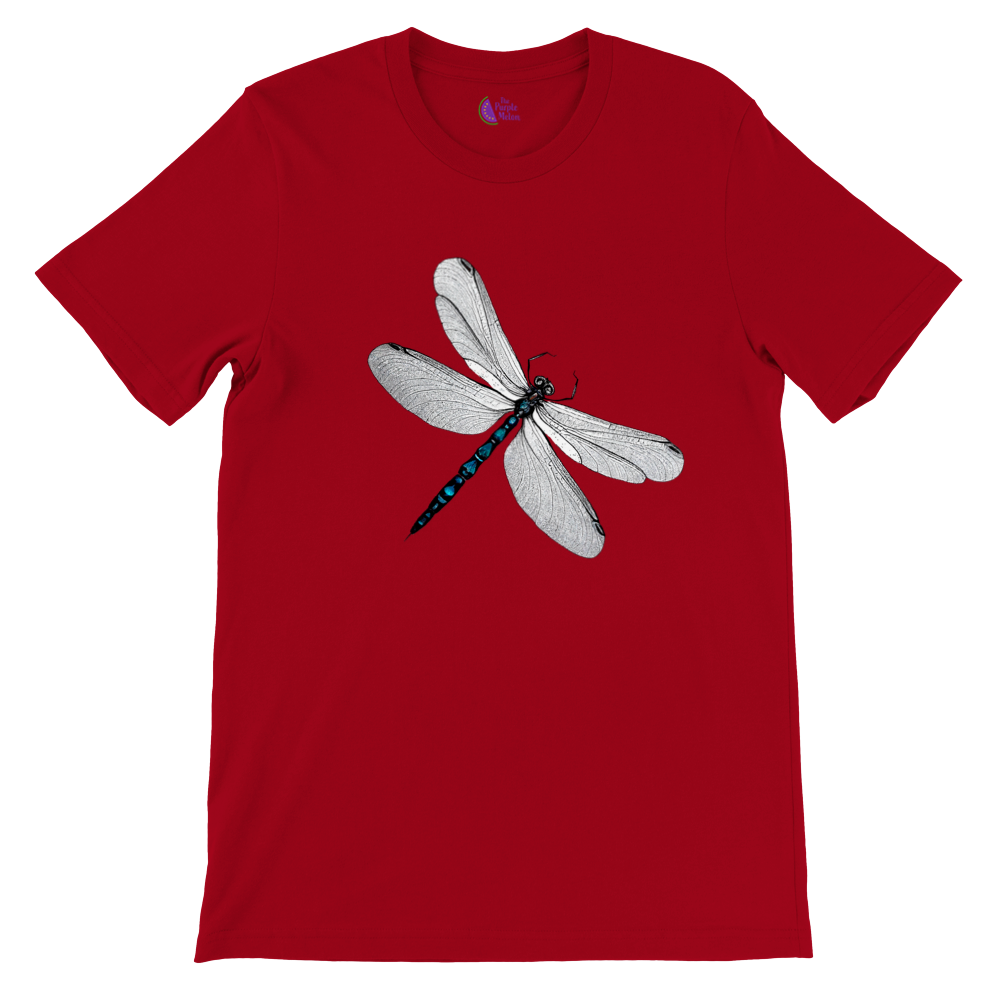 Fly High in Style with Our Dragonfly Print Premium Unisex Crewneck T-shirt!