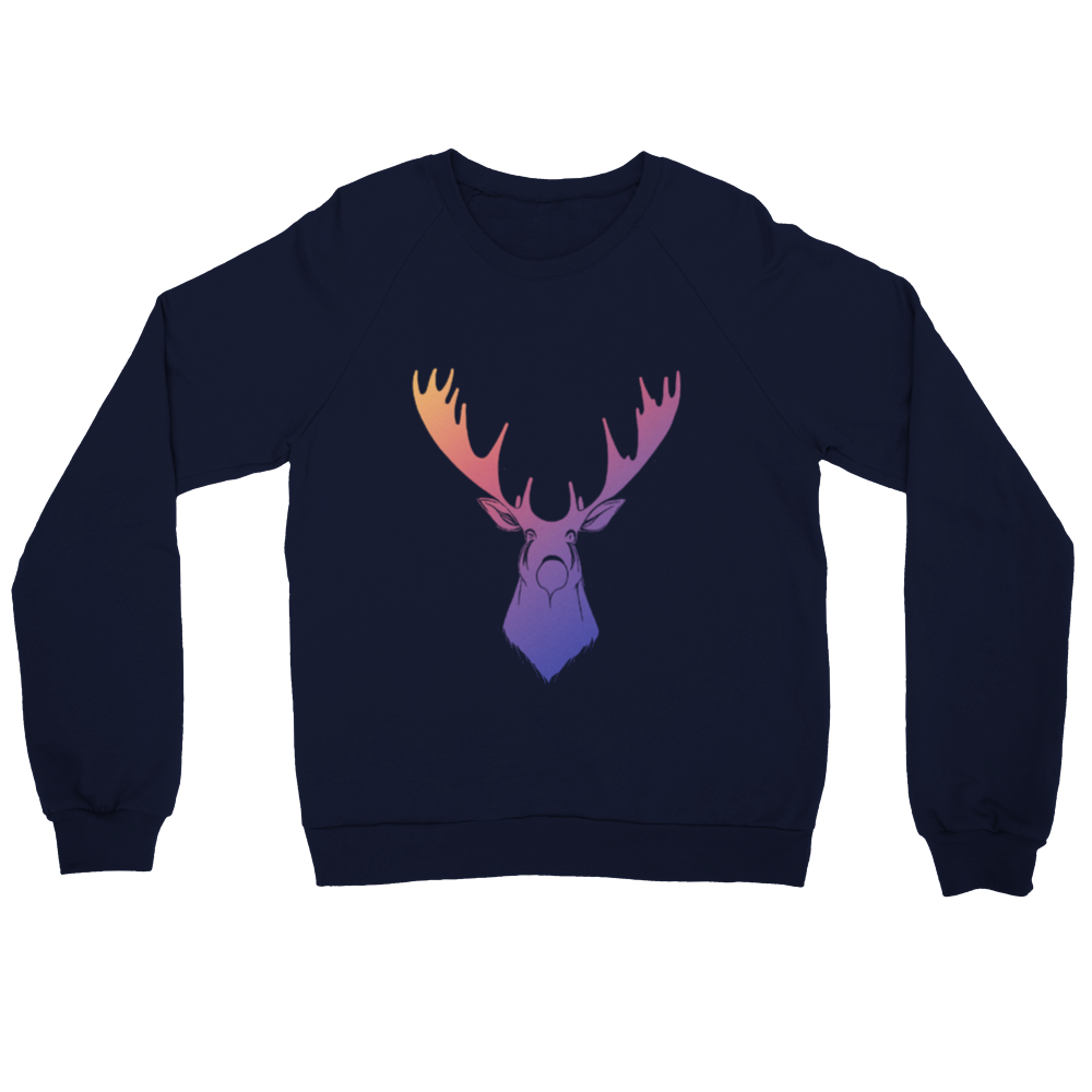 Rainbow Moose Print Premium Unisex Crewneck Sweatshirt