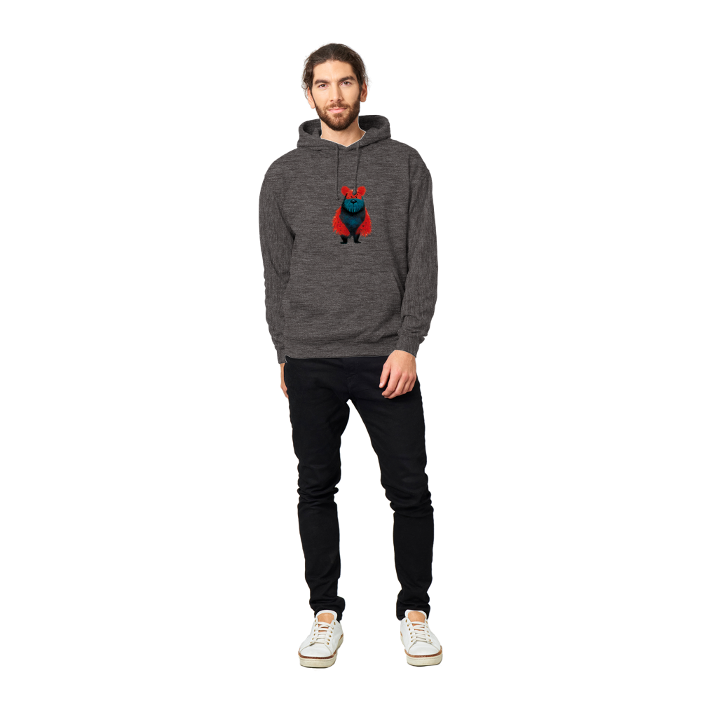 Cute Cartoon Bear Print Premium Unisex Pullover Hoodie.