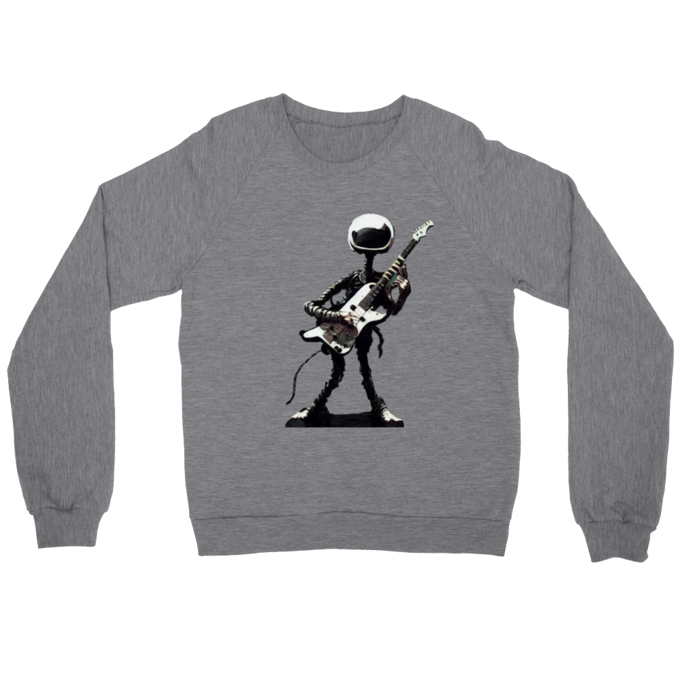 Alien Playing an Electric Guitar Premium Unisex Crewneck Sweatshirt