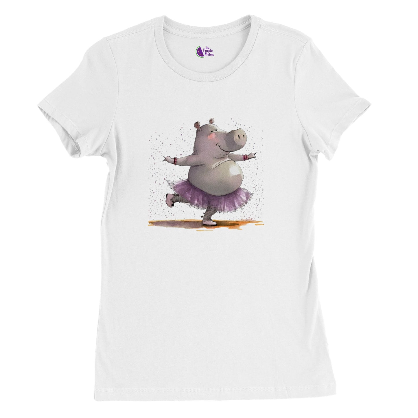 Hippo Ballet Dancing Premium Womens Crewneck T-shirt