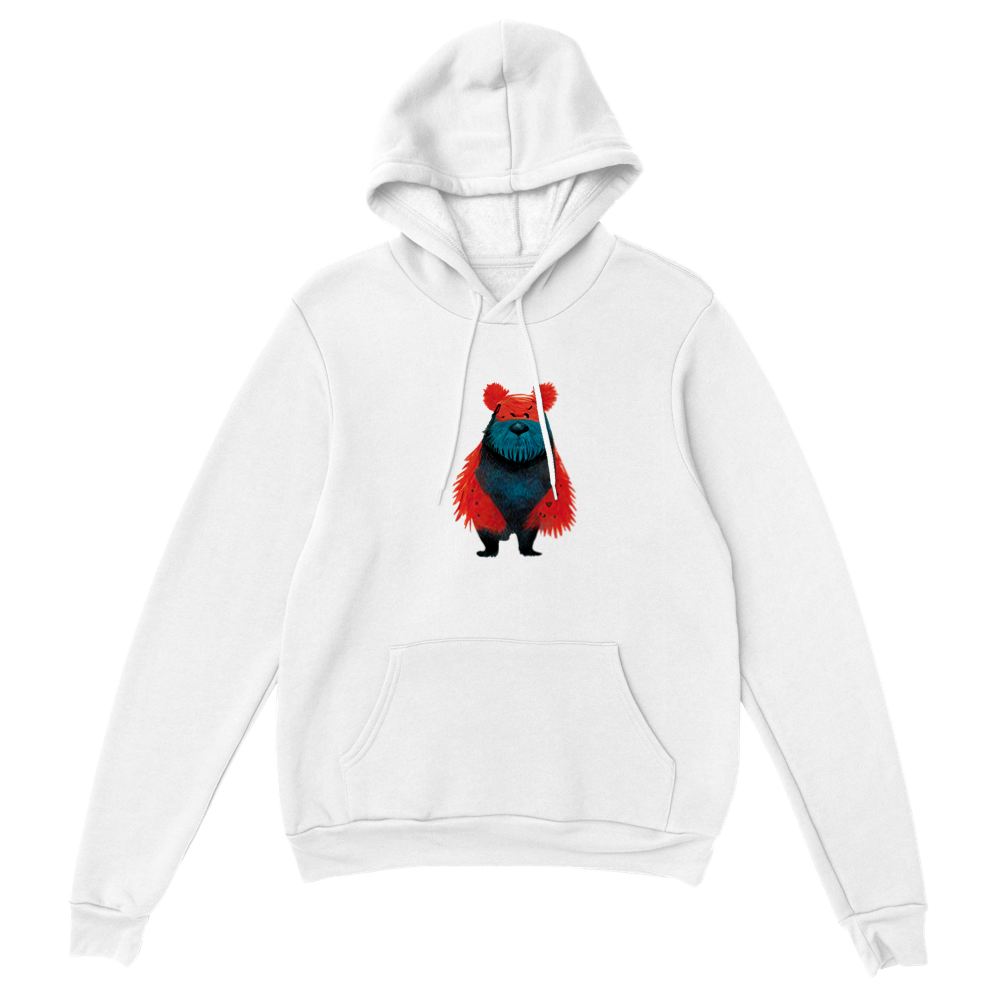 Cute Cartoon Bear Print Premium Unisex Pullover Hoodie.