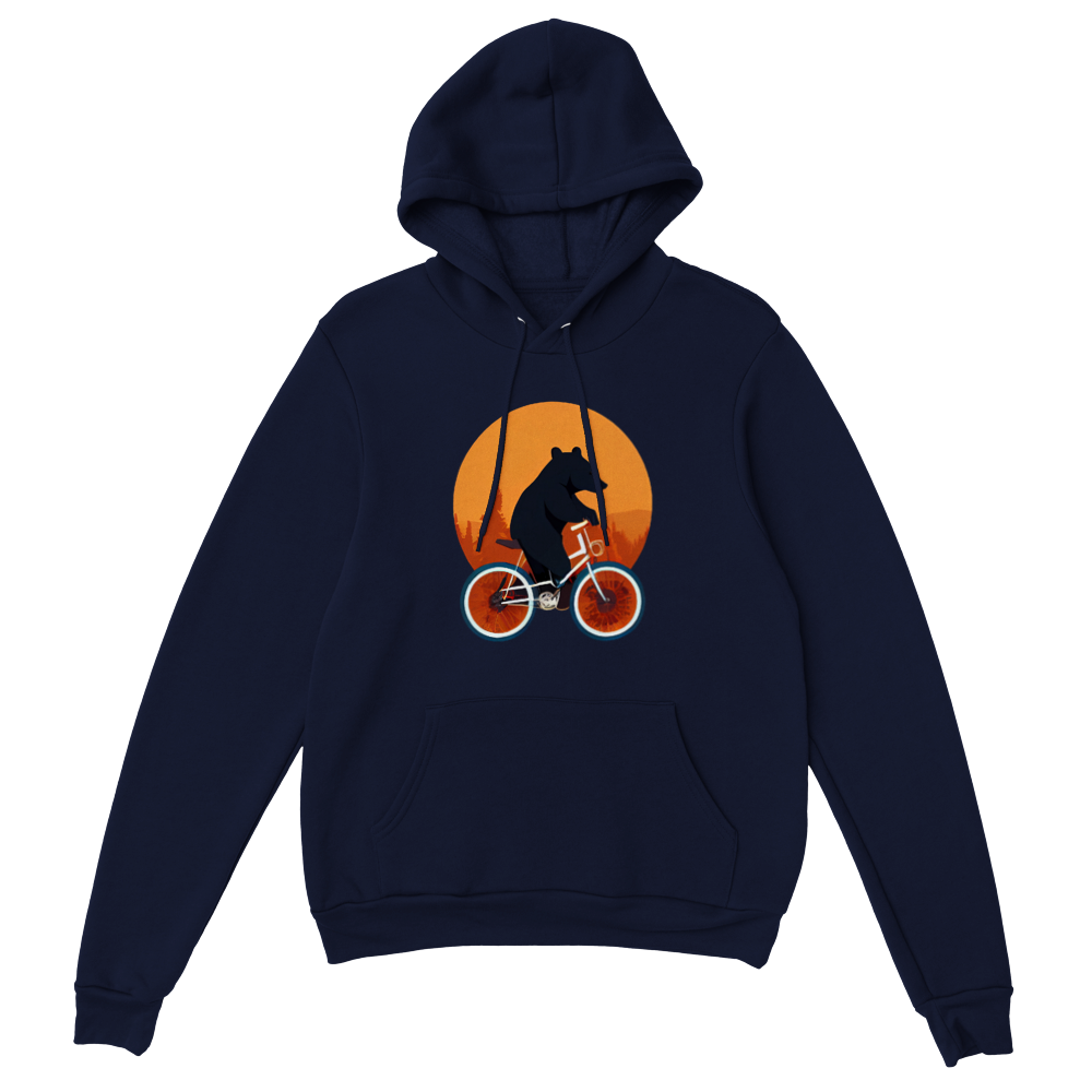 Bear Riding a Bike Premium Unisex Pullover Hoodie