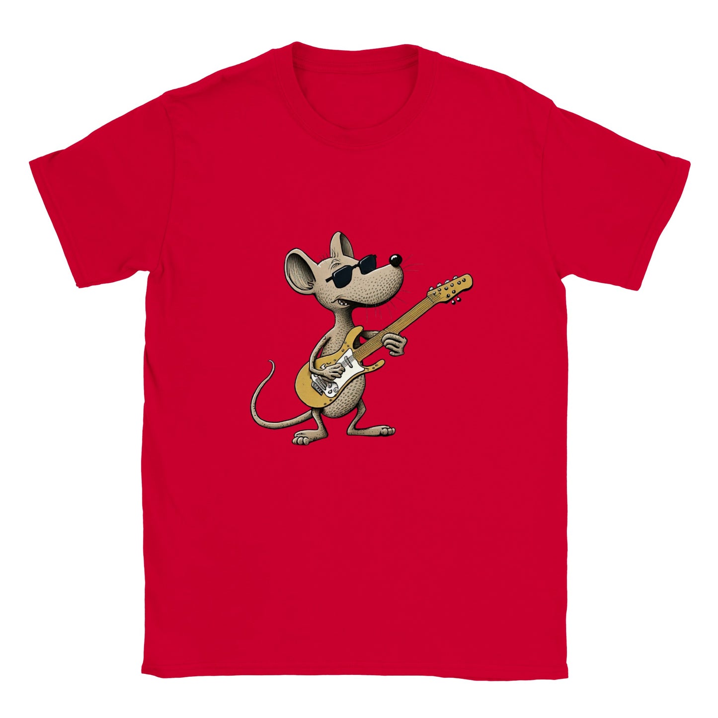 Cool Rat Playing Guitar Classic Kids Crewneck T-shirt