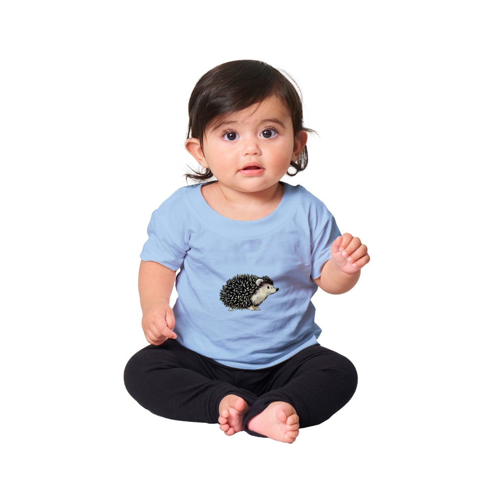 Cute Hedgehog Print Classic Baby Crewneck T-shirt