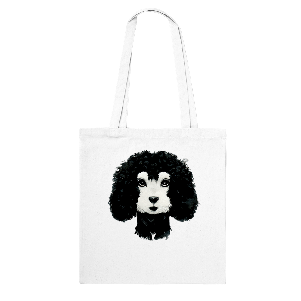 Black and White Poodle Print Classic Tote Bag