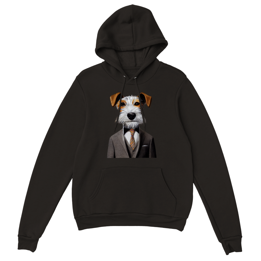 Fox Terrier Dog Wearing a Suit Premium Unisex Pullover Hoodie