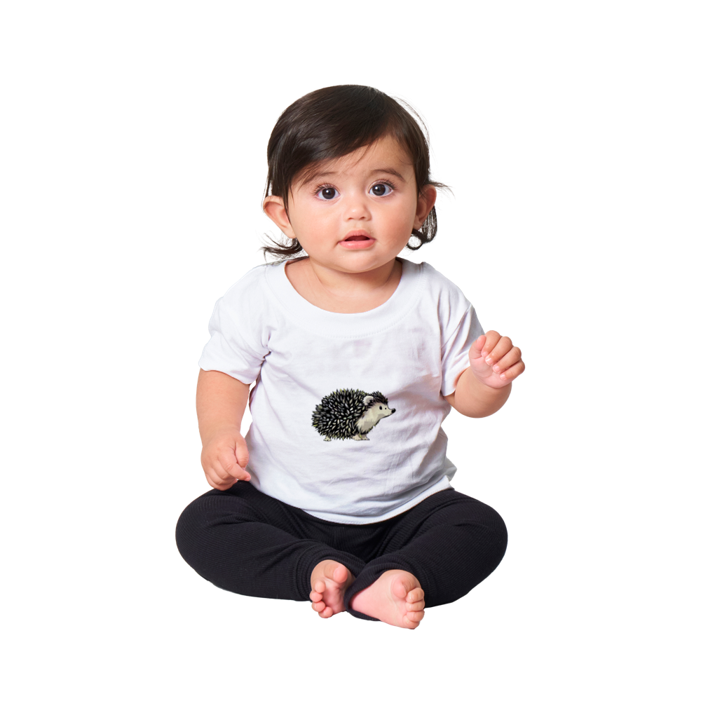 Cute Hedgehog Print Classic Baby Crewneck T-shirt