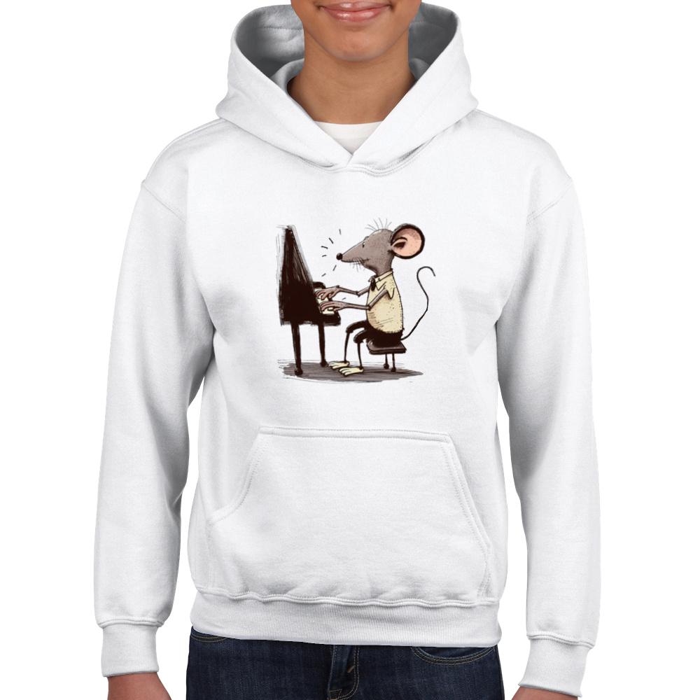 Rat Playing the Piano Classic Kids Pullover Hoodie