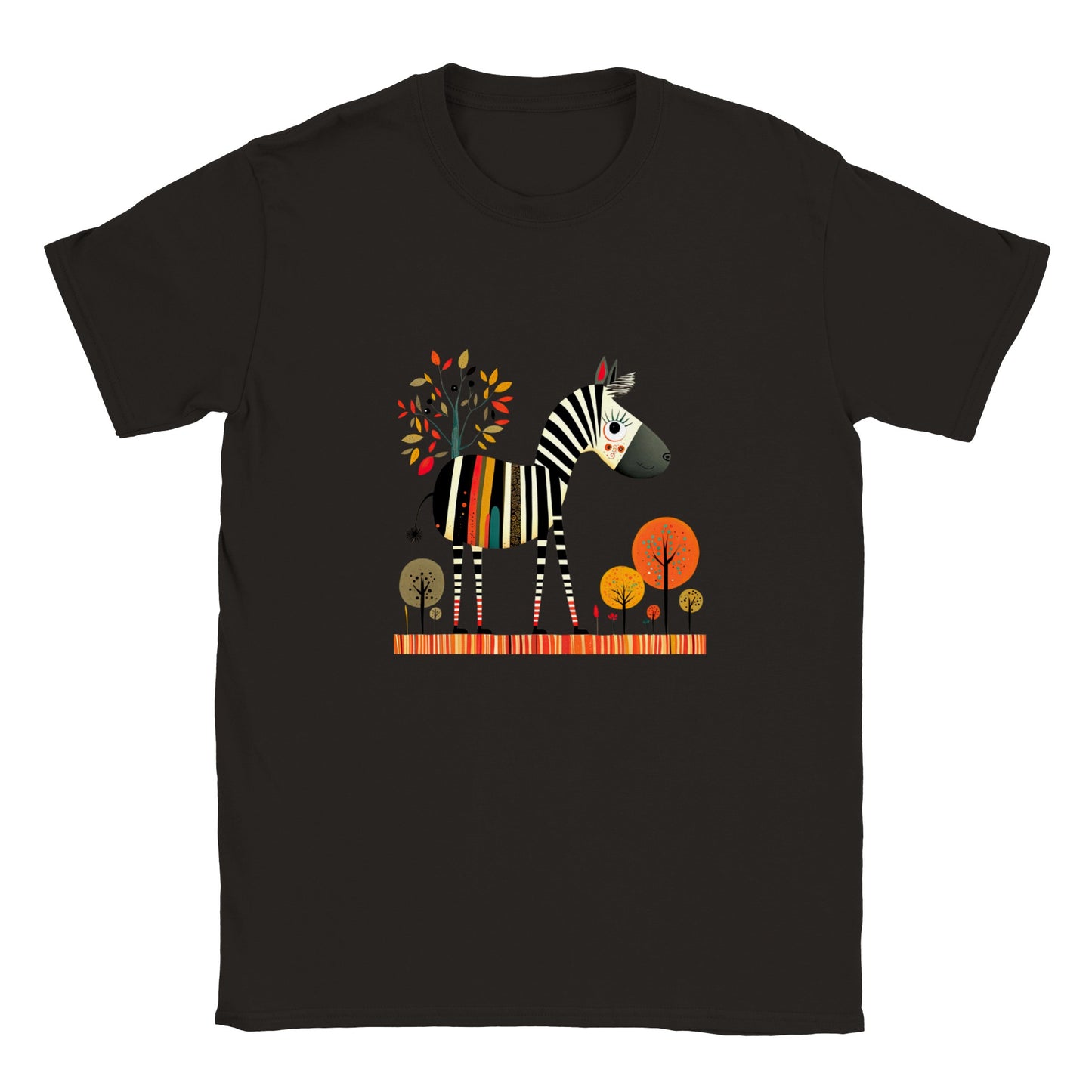 kids black t-shirt with cute zebra print