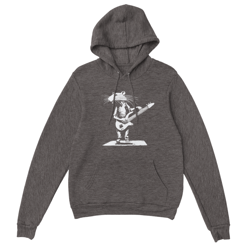 Rat Playing a Bass Guitar Premium Unisex Pullover Hoodie