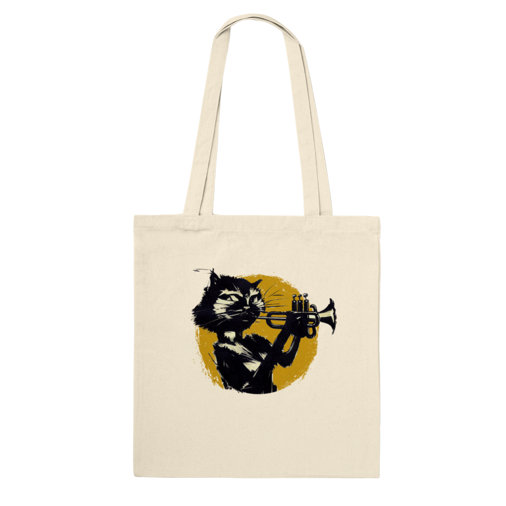 Cat Playing Trumpet Classic Tote Bag