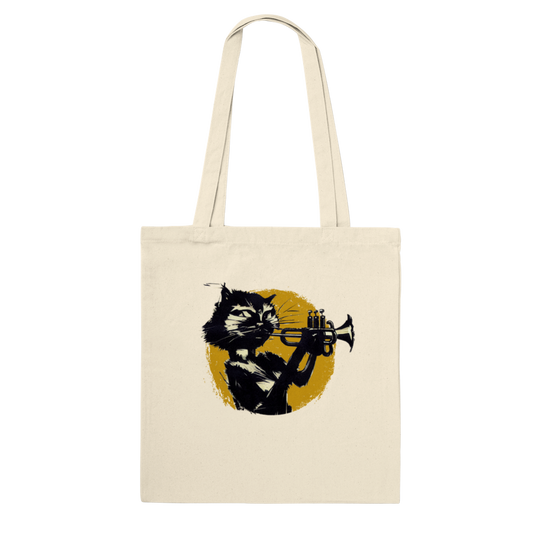 Cat Playing Trumpet Classic Tote Bag
