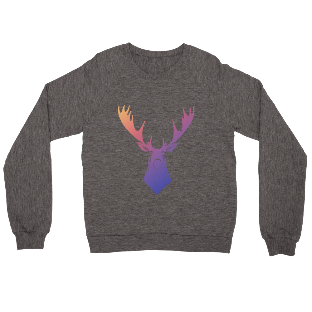 Rainbow Moose Print Premium Unisex Crewneck Sweatshirt