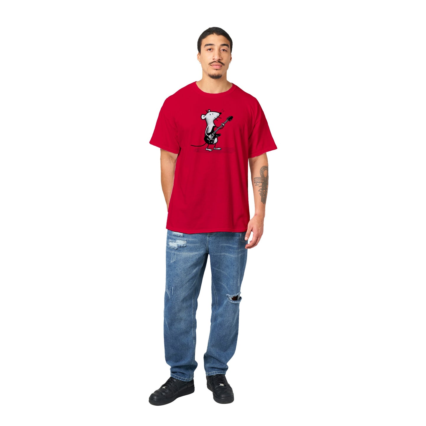 Mouse playing guitar Heavyweight Unisex Crewneck T-shirt