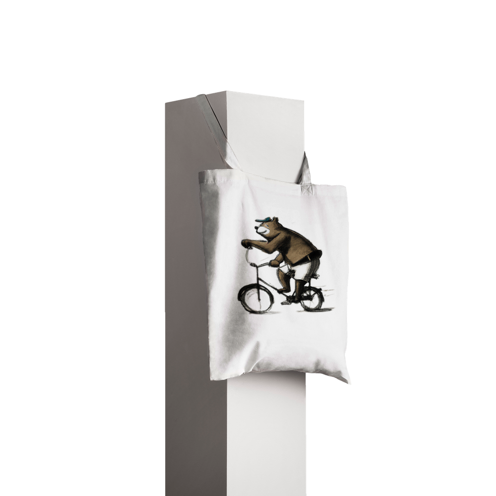 Bear Riding a Bike Wearing Shorts Classic Tote Bag
