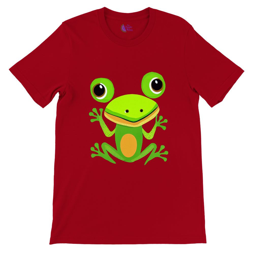 red t-shirt with cute fromg print