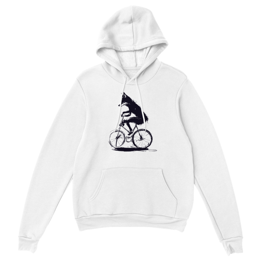 Fox Riding a Bike Premium Unisex Pullover Hoodie