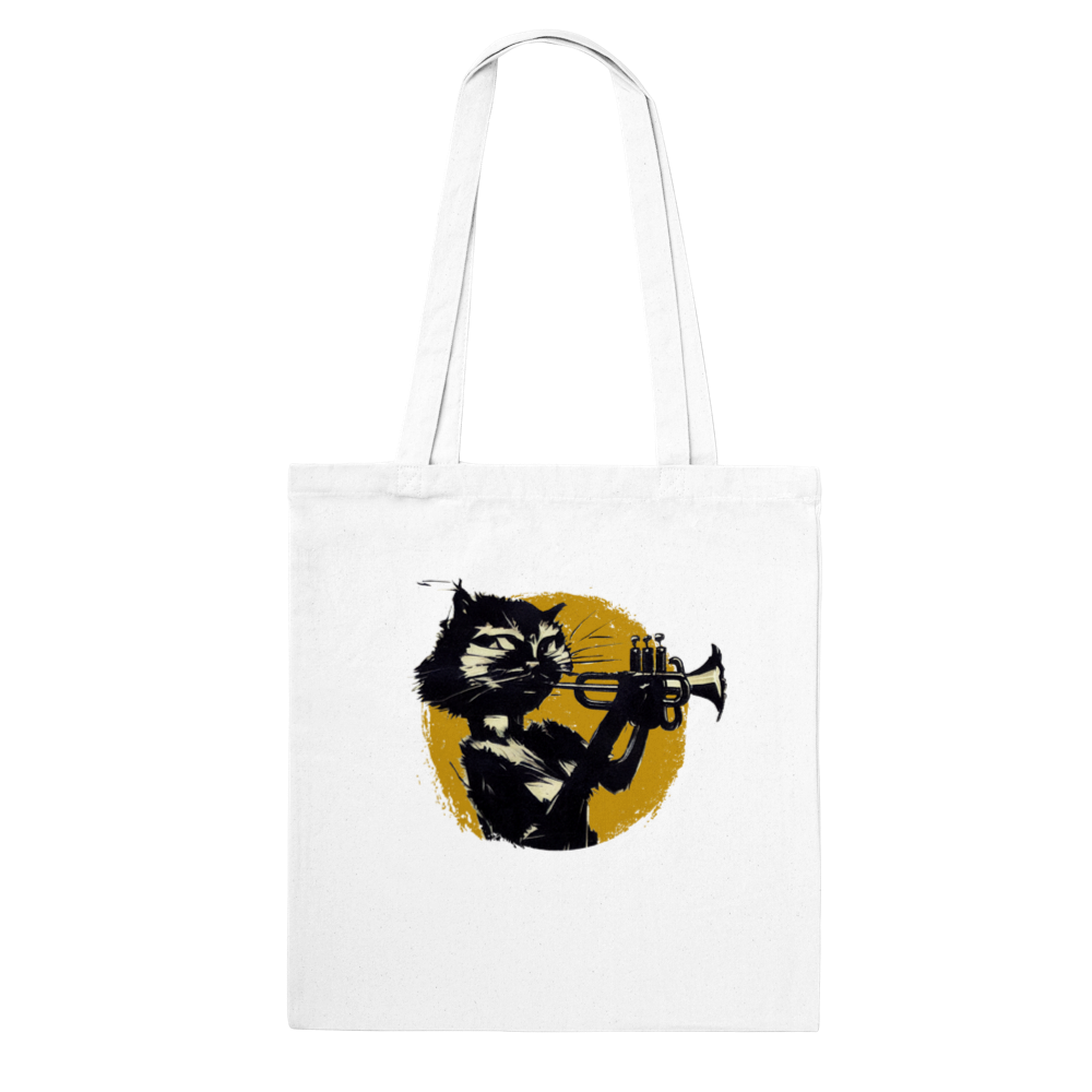 Cat Playing Trumpet Classic Tote Bag