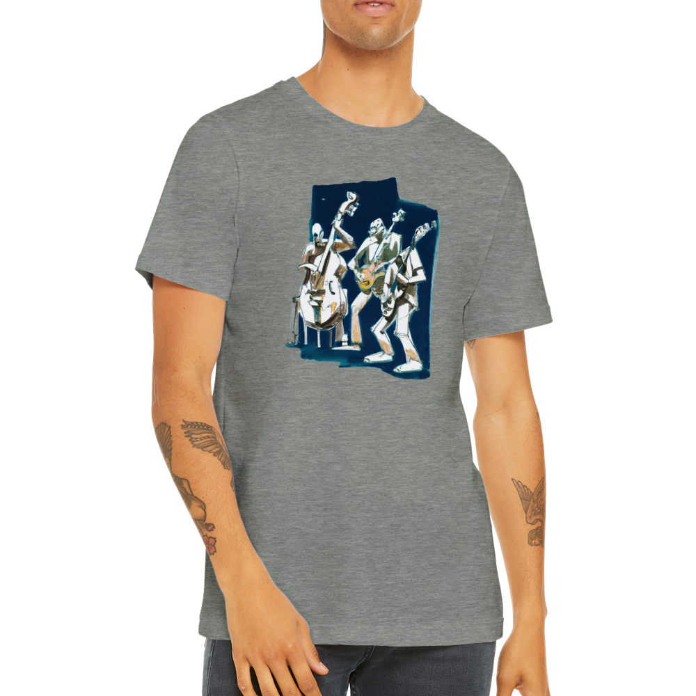 Abstract Jazz Trio Print Premium Unisex Crewneck T-shirt