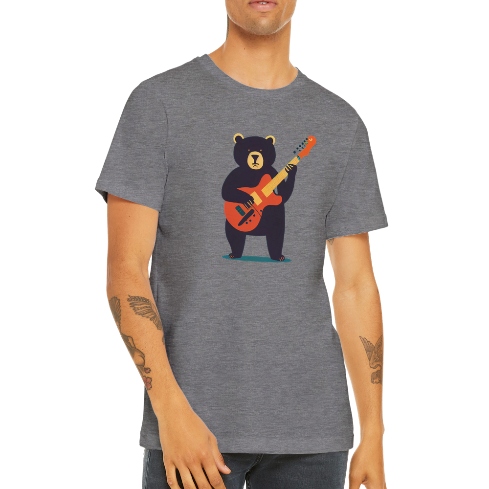 Rock Out in Style: Bear Playing a Guitar Premium Unisex T-Shirt