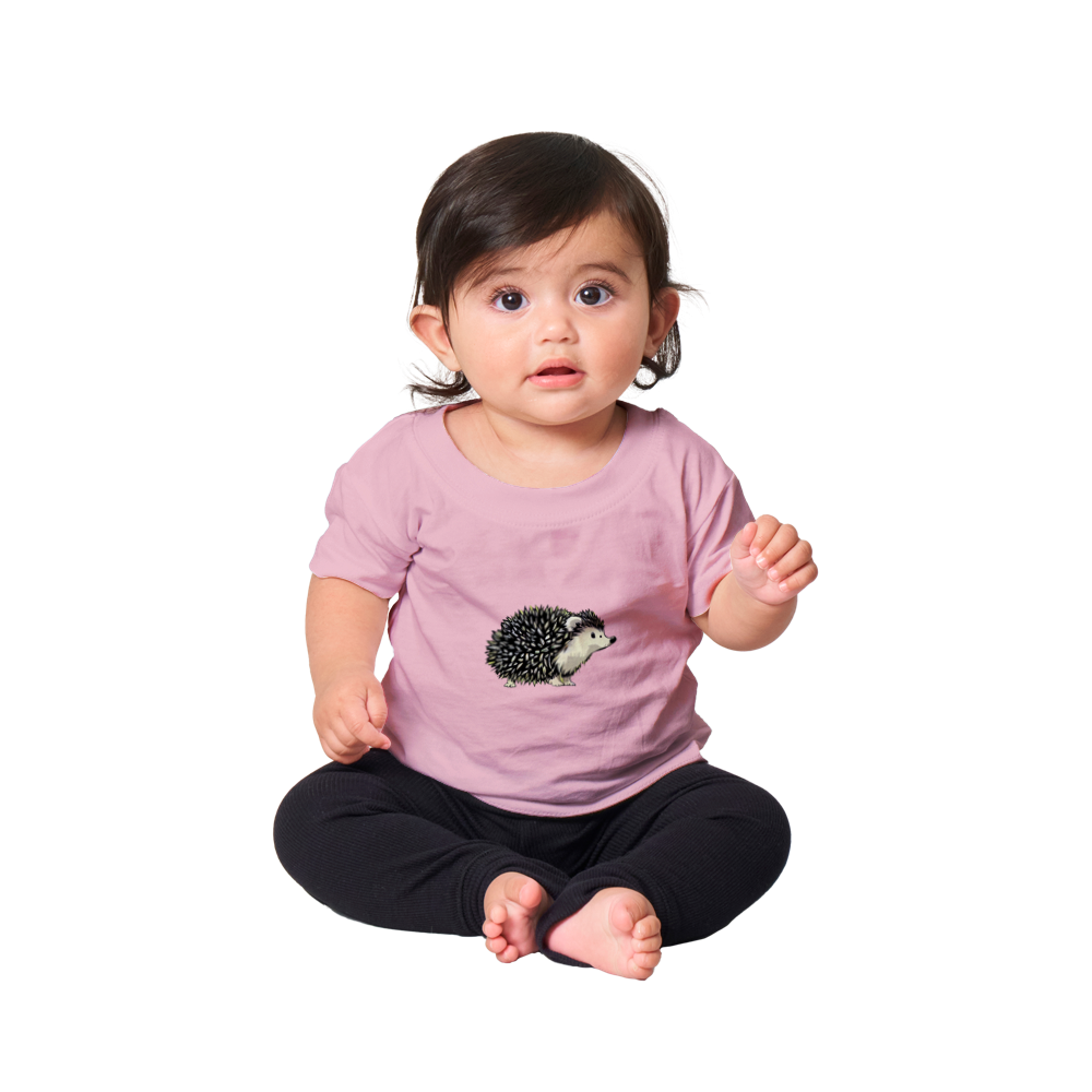 Cute Hedgehog Print Classic Baby Crewneck T-shirt