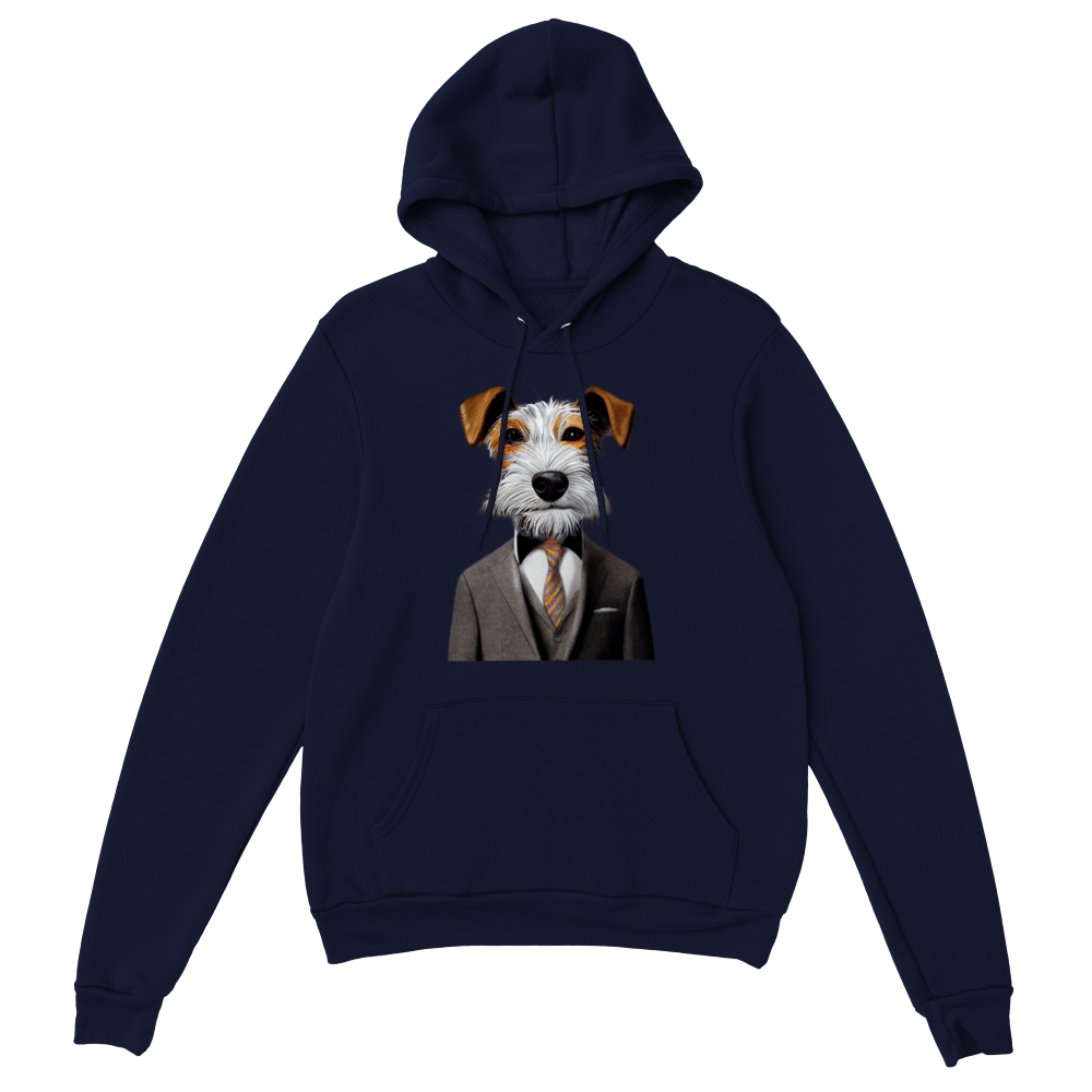 Fox Terrier Dog Wearing a Suit Premium Unisex Pullover Hoodie