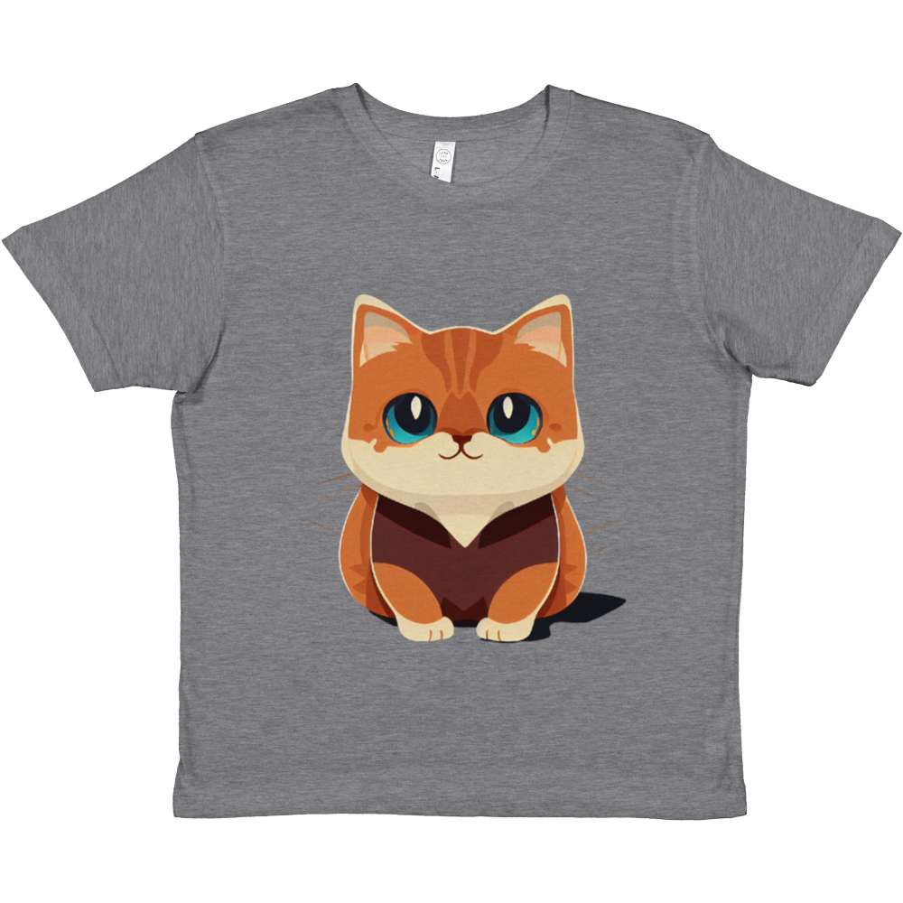 Kids grey t-shirt with adorable munchkin kitten print