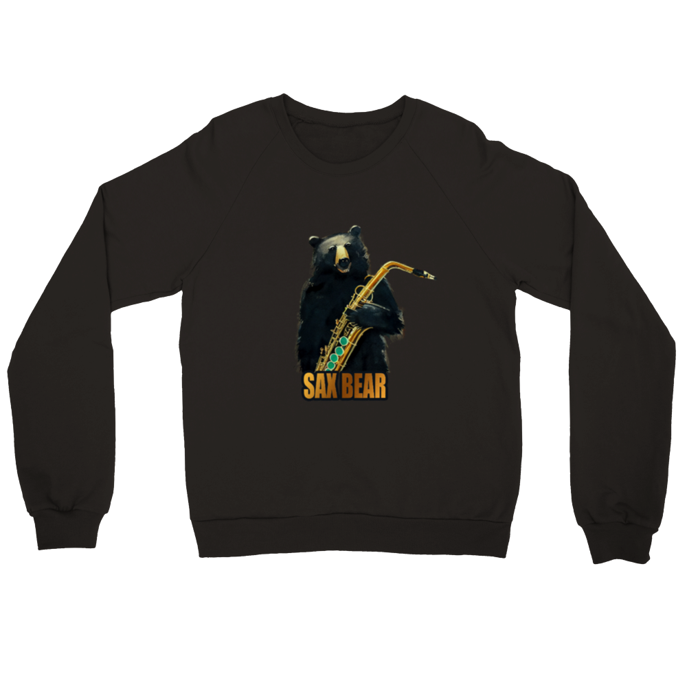 Sax Bear Print Premium Unisex Crewneck Sweatshirt