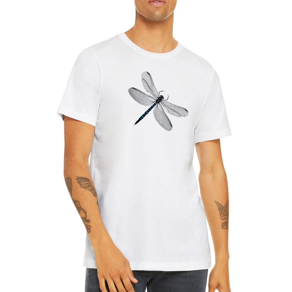 Fly High in Style with Our Dragonfly Print Premium Unisex Crewneck T-shirt!