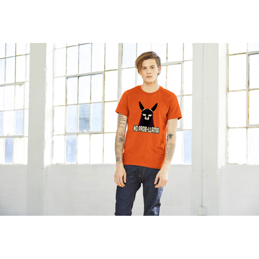 No Prob-Llama Print Premium Unisex Crewneck T-Shirt - Your Fun and Stylish Wardrobe Essential!