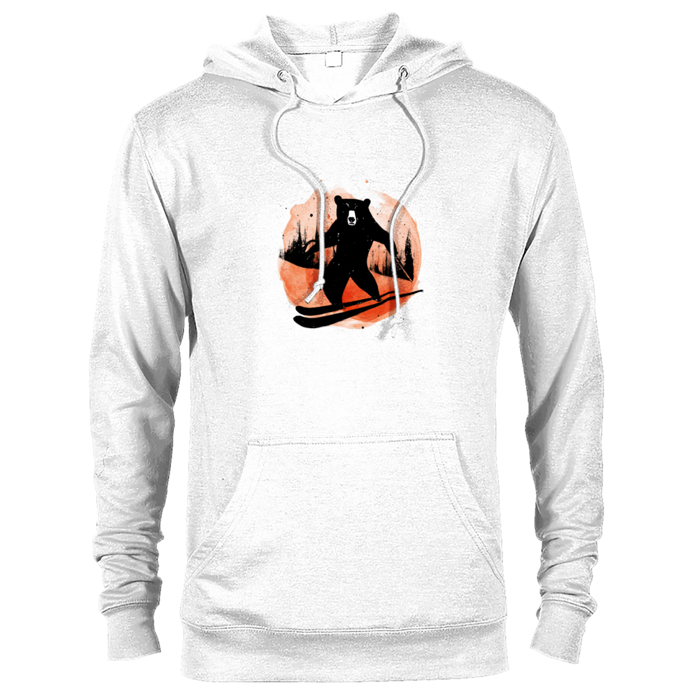 Skiing Bear Print Premium Unisex Pullover Hoodie