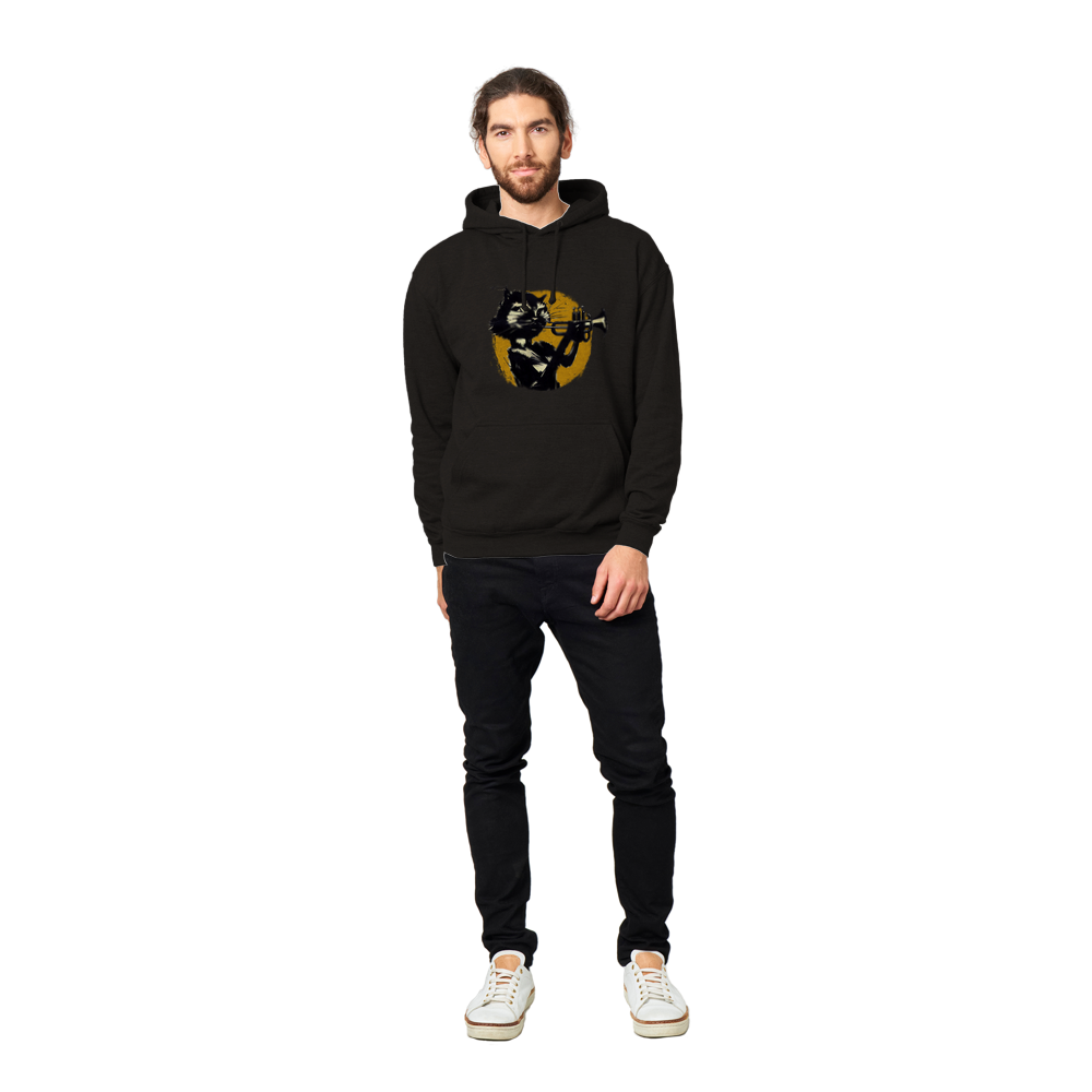 Cat Playing the Trumpet Premium Unisex Pullover Hoodie