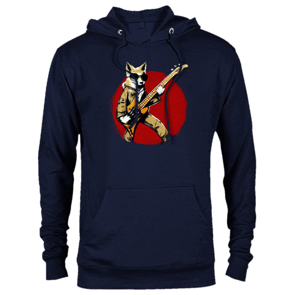 Fox Playing a Bass Guitar Premium Unisex Pullover Hoodie