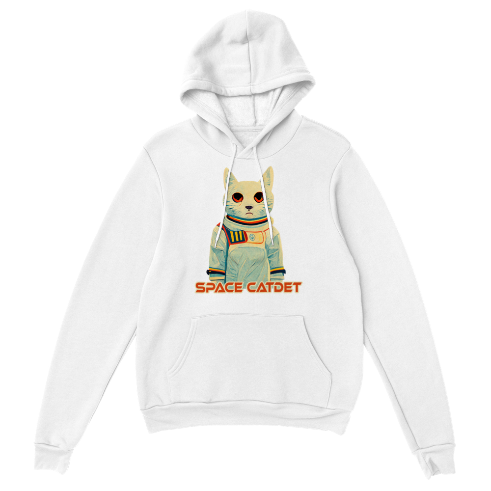 Space Cat Pullover Hoodie | Cosmic Feline Graphic Jumper