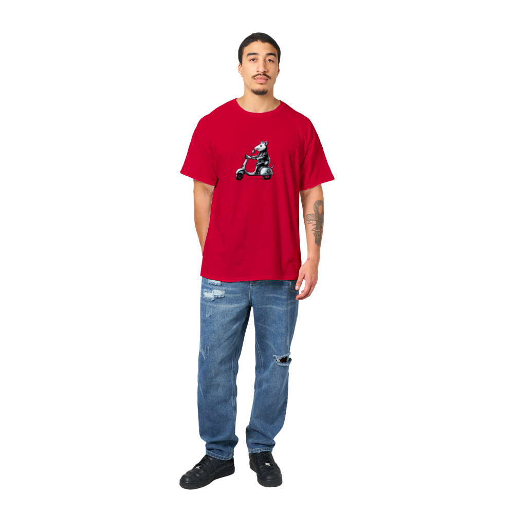 Rat Riding a Motor Scooter Heavyweight Unisex Crewneck T-shirt