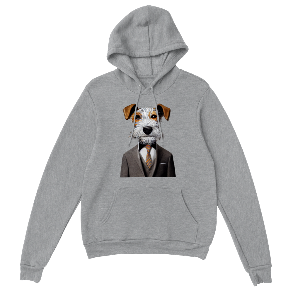 Fox Terrier Dog Wearing a Suit Premium Unisex Pullover Hoodie