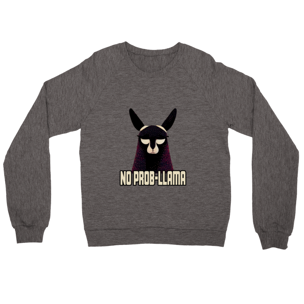 No Prob-Llama Print Premium Unisex Crewneck Sweatshirt
