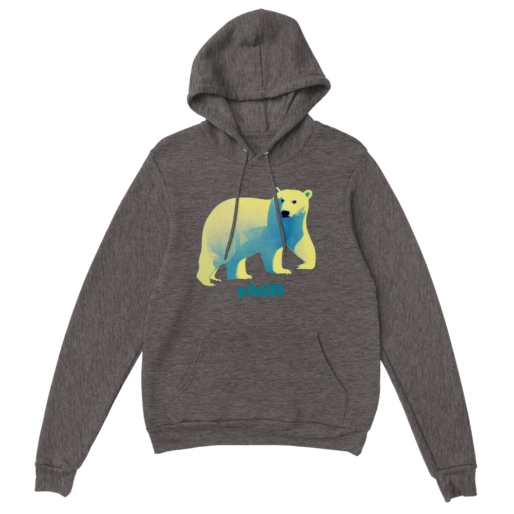 Chill, Polar Bear Print Premium Unisex Pullover Hoodie