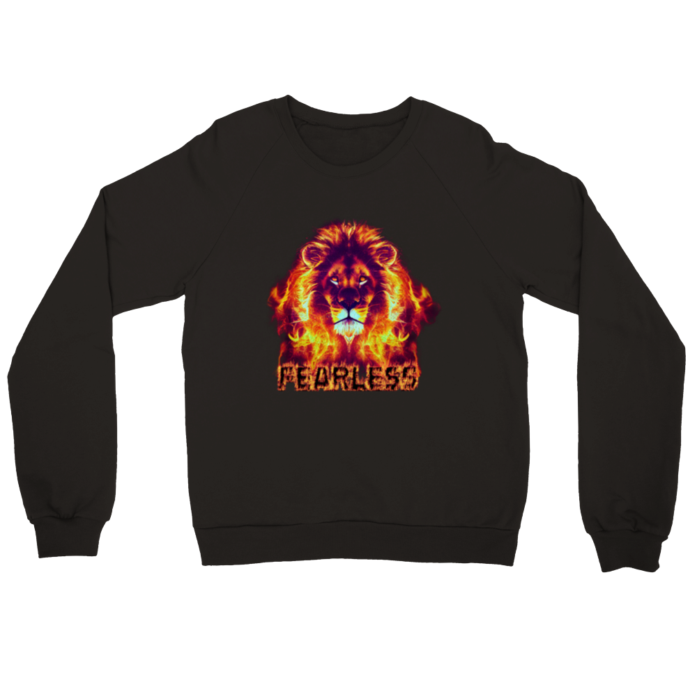 Fearless Flaming Lion Premium Unisex Crewneck Sweatshirt.