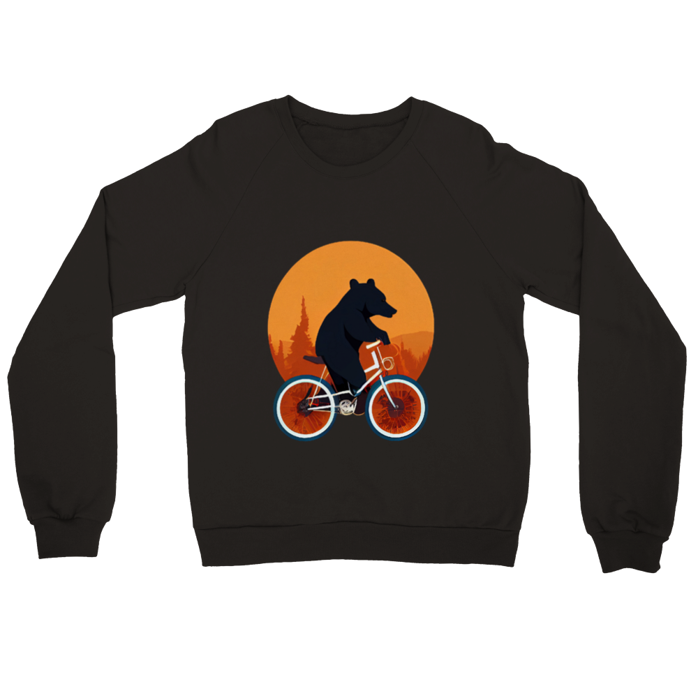 Bear Riding a Bike Premium Unisex Crewneck Sweatshirt